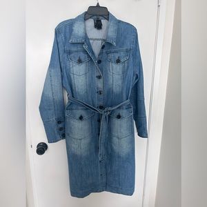 Bisou Bisou Blue Jean Denim Dress Womens Size XL